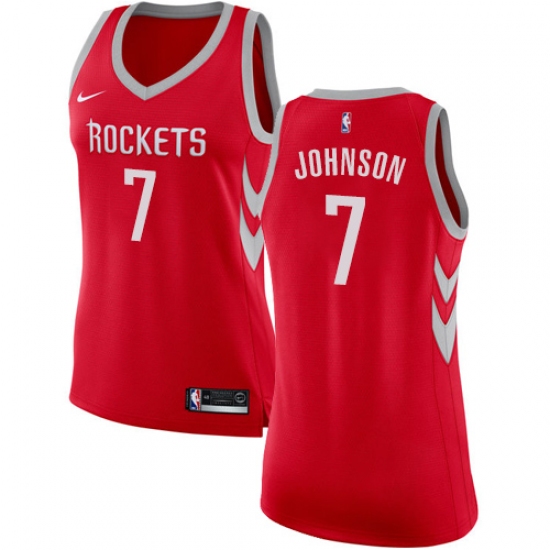 Women's Nike Houston Rockets 7 Joe Johnson Authentic Red NBA Jersey - Icon Edition