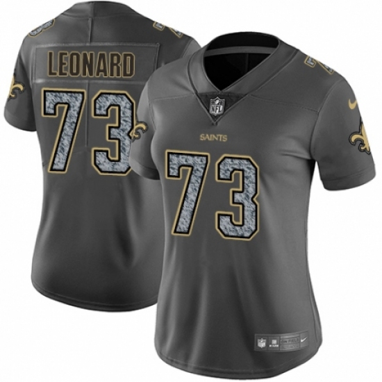 Women's Nike New Orleans Saints 73 Rick Leonard Gray Static Vapor Untouchable Limited NFL Jersey