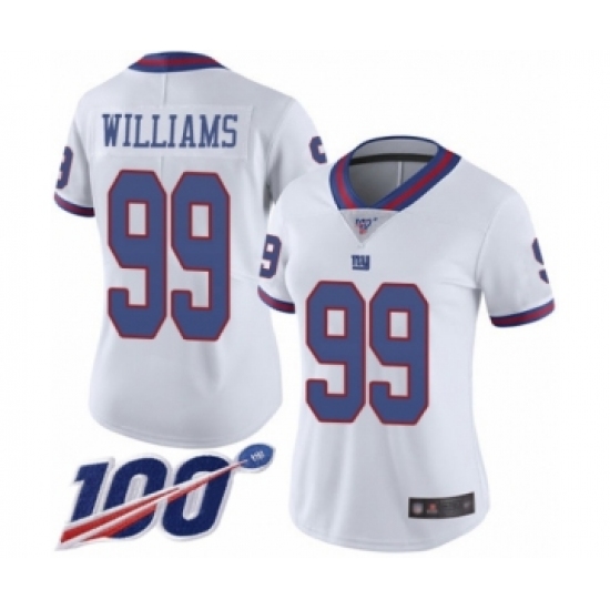 Women's New York Giants 99 Leonard Williams Limited White Rush Vapor Untouchable 100th Season Football Jersey