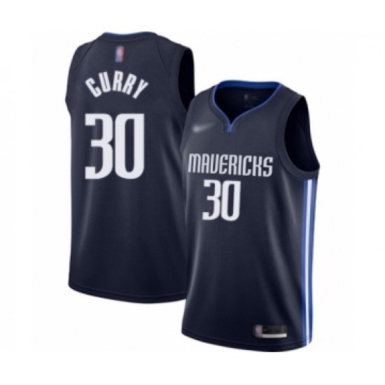 Youth Dallas Mavericks 30 Seth Curry Swingman Navy Finished Basketball Jersey - Statement Edition