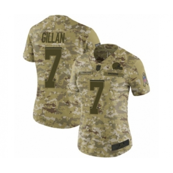 Women's Cleveland Browns 7 Jamie Gillan Limited Camo 2018 Salute to Service Football Jersey