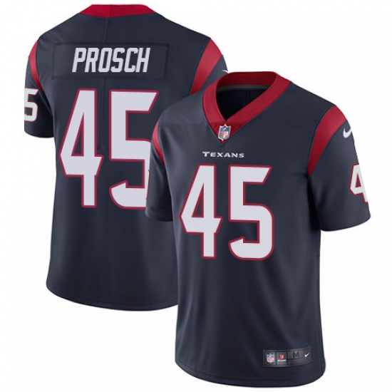 Men's Nike Houston Texans 45 Jay Prosch Limited Navy Blue Team Color Vapor Untouchable NFL Jersey