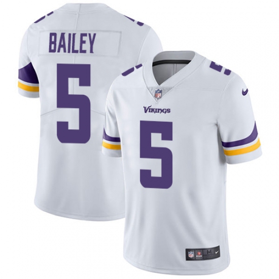 Men's Nike Minnesota Vikings 5 Dan Bailey White Vapor Untouchable Limited Player NFL Jersey