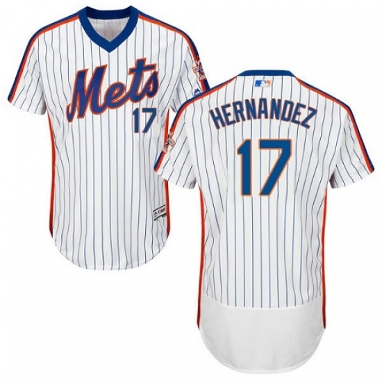 Men's Majestic New York Mets 17 Keith Hernandez White Alternate Flex Base Authentic Collection MLB Jersey