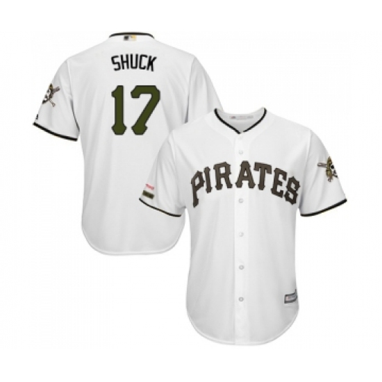 Men's Pittsburgh Pirates 17 JB Shuck Replica White Alternate Cool Base Baseball Jersey