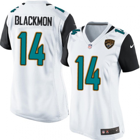 Women's Nike Jacksonville Jaguars 14 Justin Blackmon Game White NFL Jersey