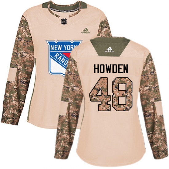 Women's Adidas New York Rangers 48 Brett Howden Authentic Camo Veterans Day Practice NHL Jersey