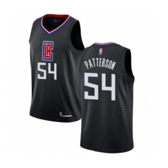 Men's Los Angeles Clippers 54 Patrick Patterson Authentic Black Basketball Jersey Statement Edition