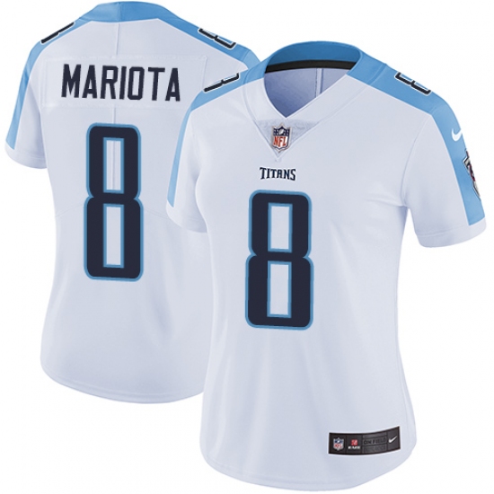 Women's Nike Tennessee Titans 8 Marcus Mariota White Vapor Untouchable Limited Player NFL Jersey