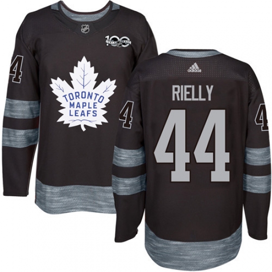 Men's Adidas Toronto Maple Leafs 44 Morgan Rielly Authentic Black 1917-2017 100th Anniversary NHL Jersey