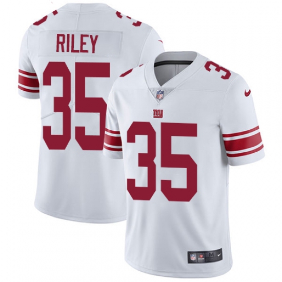 Men's Nike New York Giants 35 Curtis Riley White Vapor Untouchable Limited Player NFL Jersey