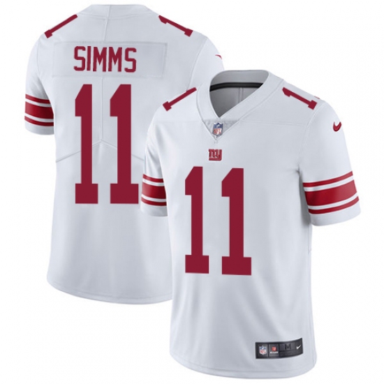 Men's Nike New York Giants 11 Phil Simms White Vapor Untouchable Limited Player NFL Jersey