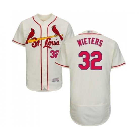 Men's St. Louis Cardinals 32 Matt Wieters Cream Alternate Flex Base Authentic Collection Baseball Jersey