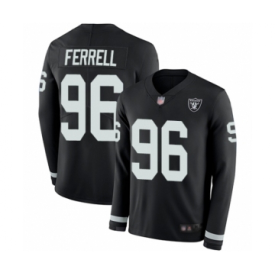 Men's Oakland Raiders 96 Clelin Ferrell Limited Black Therma Long Sleeve Football Jersey