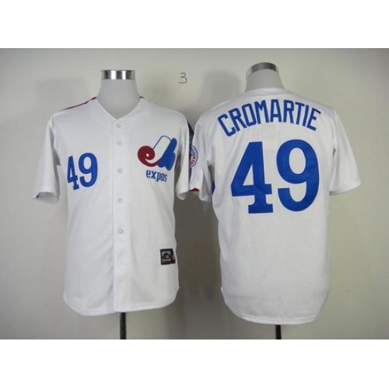 Mitchell And Ness Expos 49 Warren Cromartie White Throwback Stitched Baseball Jersey