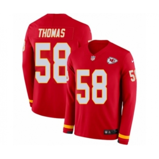 Men's Nike Kansas City Chiefs 58 Derrick Thomas Limited Red Therma Long Sleeve NFL Jersey