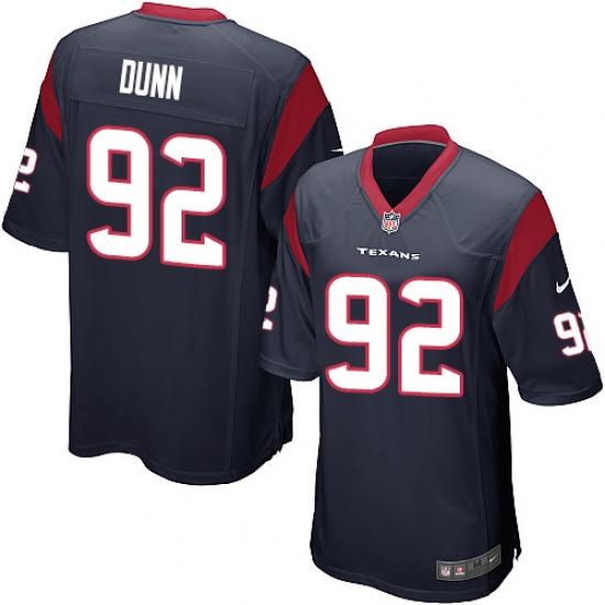 Men's Nike Houston Texans 92 Brandon Dunn Game Navy Blue Team Color NFL Jersey