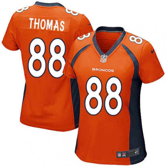 Women's Nike Denver Broncos 88 Demaryius Thomas Game Orange Team Color NFL Jersey