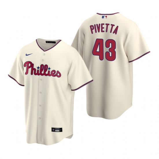 Men's Nike Philadelphia Phillies 43 Nick Pivetta Cream Alternate Stitched Baseball Jersey