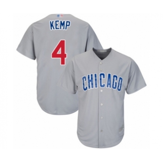 Youth Chicago Cubs 4 Tony Kemp Authentic Grey Road Cool Base Baseball Player Jersey