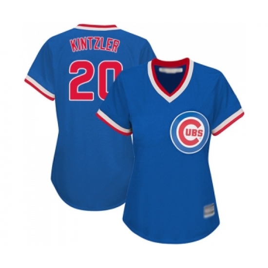 Women's Chicago Cubs 20 Brandon Kintzler Authentic Royal Blue Cooperstown Baseball Jersey