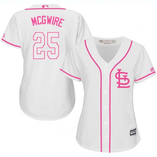 Women's Majestic St. Louis Cardinals 25 Mark McGwire Authentic White Fashion Cool Base MLB Jersey