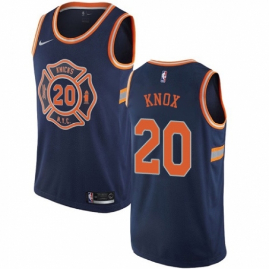 Youth Nike New York Knicks 20 Kevin Knox Swingman Navy Blue NBA Jersey - City Edition