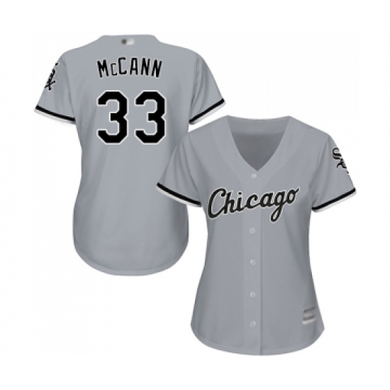 Women's Chicago White Sox 33 James McCann Replica Grey Road Cool Base Baseball Jersey