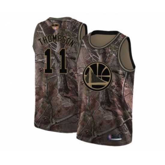 Women's Golden State Warriors 11 Klay Thompson Swingman Camo Realtree Collection Basketball 2019 Basketball Finals Bound Jersey