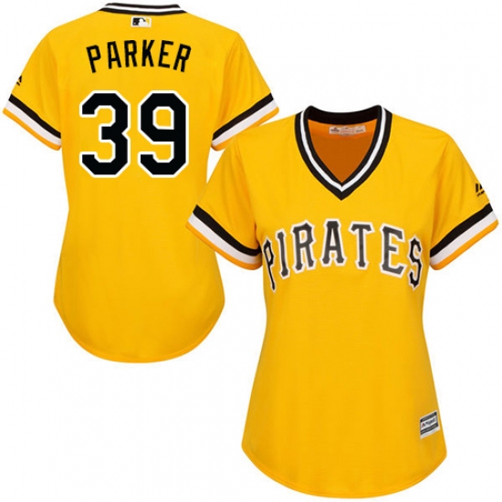 Women's Majestic Pittsburgh Pirates 39 Dave Parker Authentic Gold Alternate Cool Base MLB Jersey