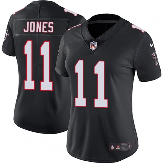 Women's Nike Atlanta Falcons 11 Julio Jones Black Alternate Vapor Untouchable Limited Player NFL Jersey