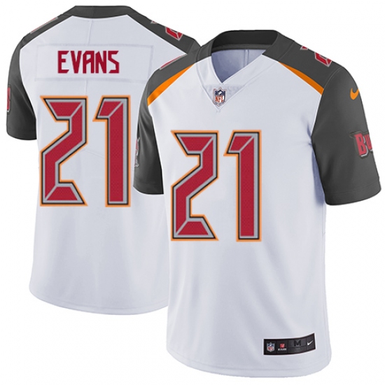 Men's Nike Tampa Bay Buccaneers 21 Justin Evans White Vapor Untouchable Limited Player NFL Jersey