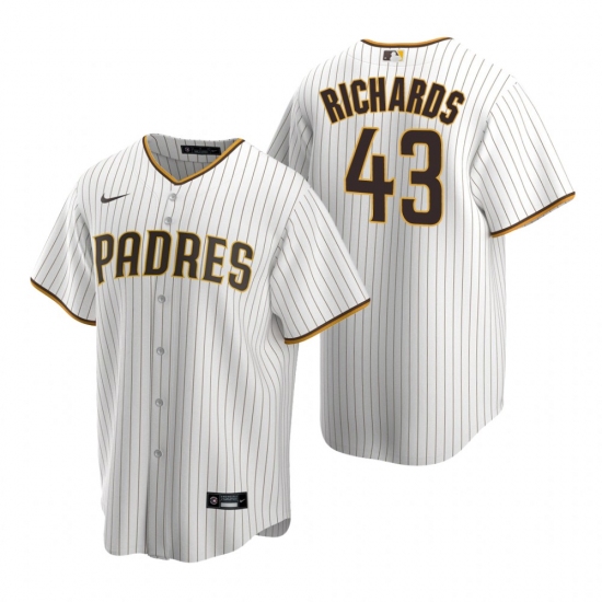 Men's Nike San Diego Padres 43 Garrett Richards White Brown Home Stitched Baseball Jersey