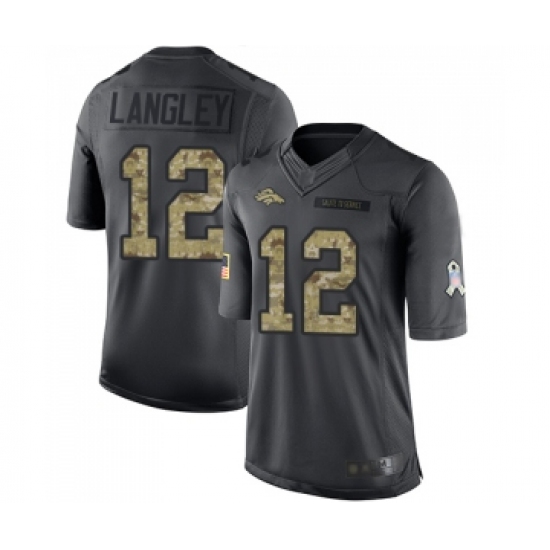 Youth Denver Broncos 12 Brendan Langley Limited Black 2016 Salute to Service Football Jersey