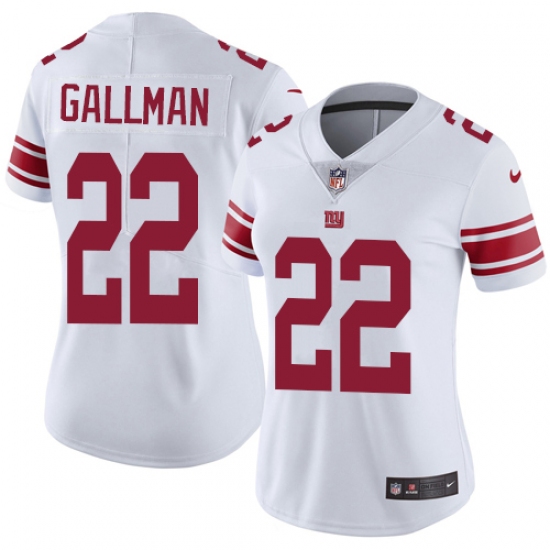 Women's Nike New York Giants 22 Wayne Gallman White Vapor Untouchable Limited Player NFL Jersey