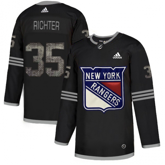 Men's Adidas New York Rangers 35 Mike Richter Black Authentic Classic Stitched NHL Jersey