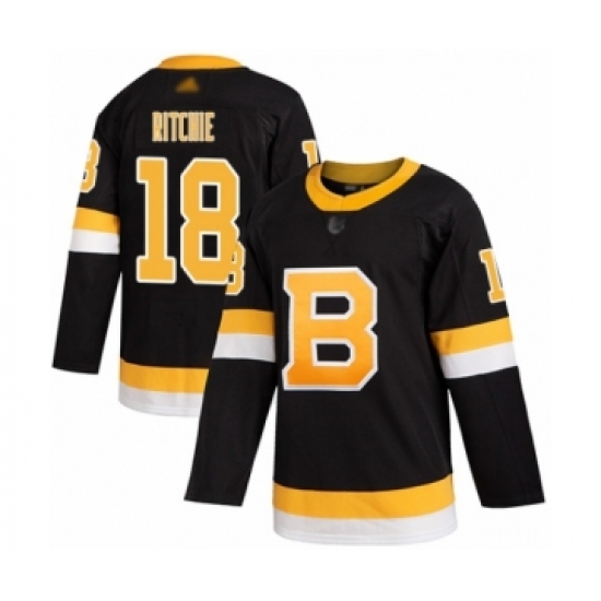 Men's Boston Bruins 18 Brett Ritchie Authentic Black Alternate Hockey Jersey