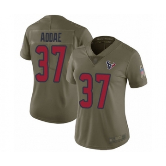 Women's Houston Texans 37 Jahleel Addae Limited Olive 2017 Salute to Service Football Jersey