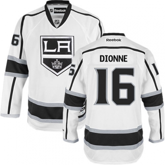 Men's Reebok Los Angeles Kings 16 Marcel Dionne Authentic White Away NHL Jersey