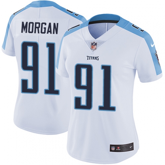 Women's Nike Tennessee Titans 91 Derrick Morgan Elite White NFL Jersey