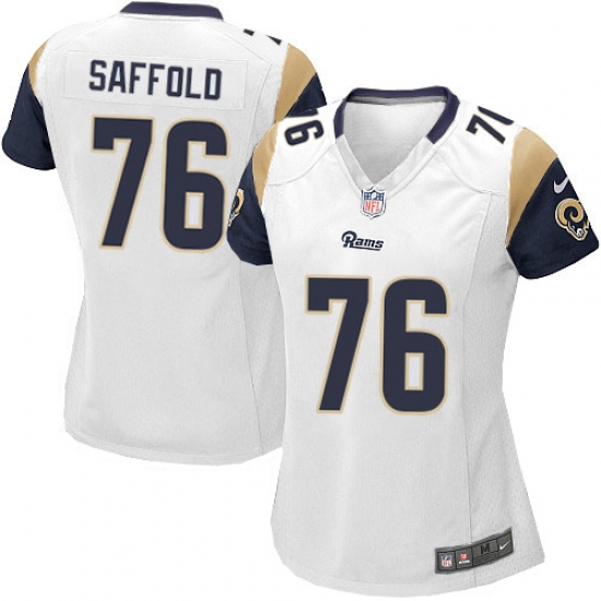 Women's Nike Los Angeles Rams 76 Rodger Saffold Game White NFL Jersey