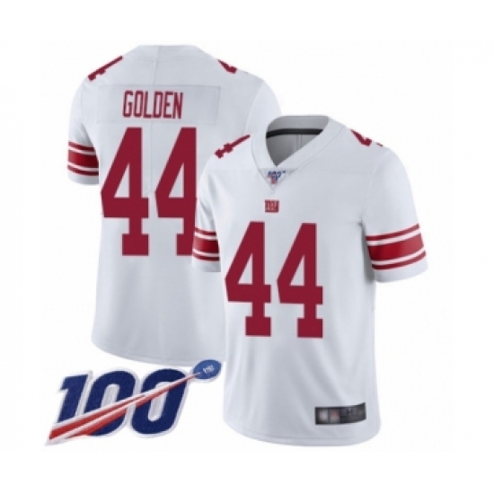 Men's New York Giants 44 Markus Golden White Vapor Untouchable Limited Player 100th Season Football Jersey