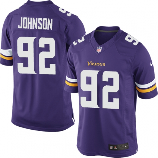 Youth Nike Minnesota Vikings 92 Tom Johnson Purple Team Color Vapor Untouchable Limited Player NFL Jersey