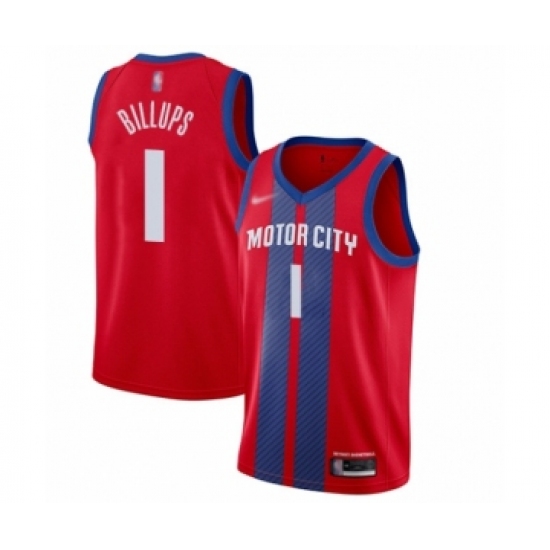 Men's Detroit Pistons 1 Chauncey Billups Swingman Red Basketball Jersey - 2019 20 City Edition