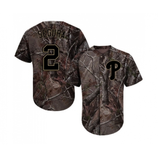 Men's Philadelphia Phillies 2 Jean Segura Authentic Camo Realtree Collection Flex Base Baseball Jersey