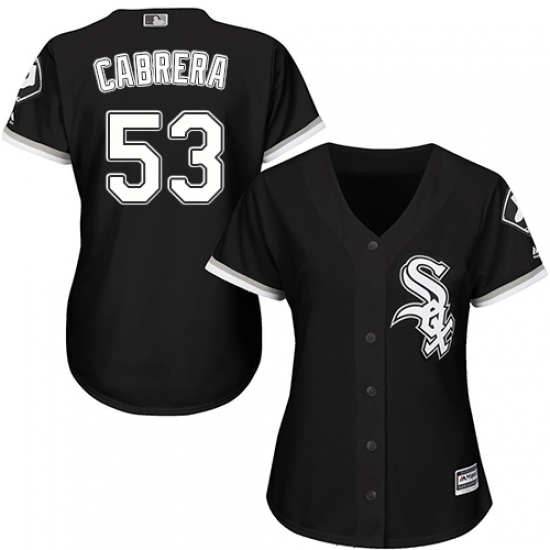 Women's Majestic Chicago White Sox 53 Melky Cabrera Replica Black Alternate Home Cool Base MLB Jersey