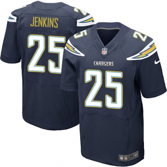 Men's Nike Los Angeles Chargers 25 Rayshawn Jenkins Elite Navy Blue Team Color NFL Jersey