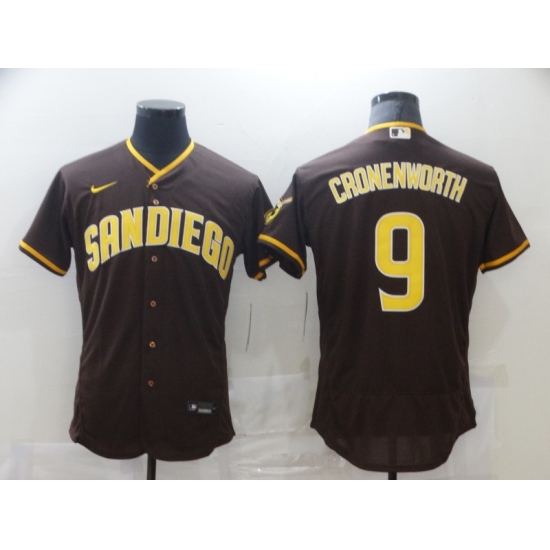 Men's Nike San Diego Padres 9 Jake Cronenworth Brown 2021 Road Player Jersey