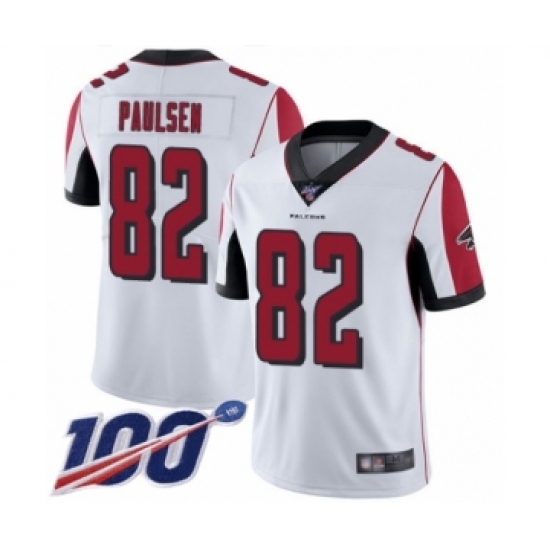 Men's Atlanta Falcons 82 Logan Paulsen White Vapor Untouchable Limited Player 100th Season Football Jersey