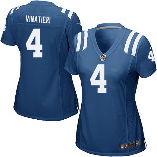 Women's Nike Indianapolis Colts 4 Adam Vinatieri Game Royal Blue Team Color NFL Jersey